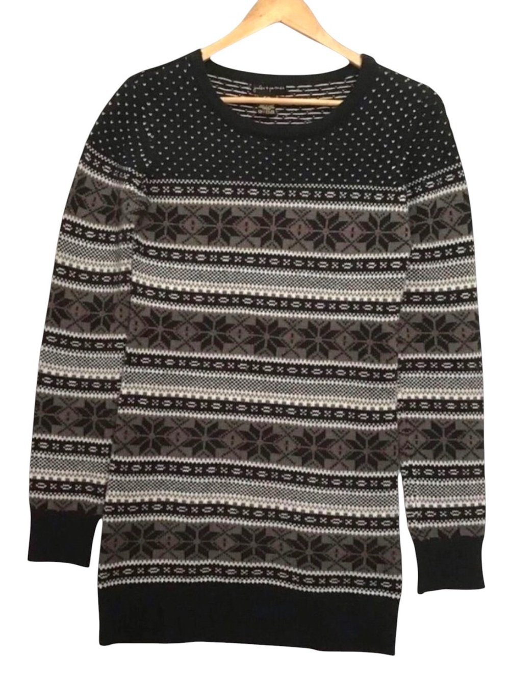 JULES & James wool blend fair isle chunky dress tunic sweater small
